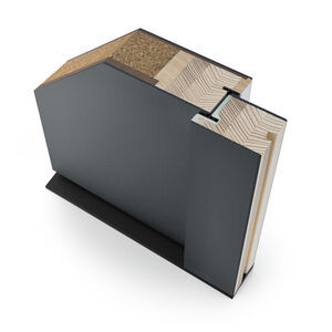 Die Türe ist eine innovative, individuell gestaltbare Eingangslösung, die in verschiedenen Materialkombinationen erhältlich ist. Der stabile Holzkern wird mit einem widerstandsfähigen Kunststoff teilummantelt. Eine gute Wärmedämmung (U-Wert bis 0,82 W/m²K), solider Schallschutz (bis ~34 dB) und Einbruchschutz werden mit Design kombiniert.