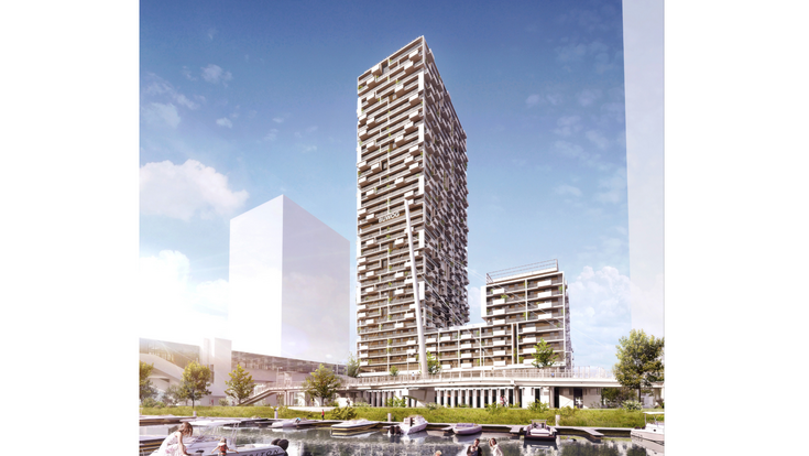 © isochrom Visualisierung des Marina Towers von außen.