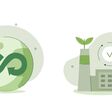 Circular economy illustration set. Sustainable economic growth with renewable energy and natural resources. Green energy, sustainable industry and manufacturing concept. Vector illustration.