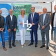 Marcus Keding, Geschäftsführer Forschung Burgenland, Bernd Vogl, Geschäftsführer Klima- und Energiefonds, Elisabeth Böhm, Bürgermeisterin Neusiedl am See, Leonhard Schneemann, Forschungslandesrat, Klaus Maras, Geschäftsführer BE Energy und Mathias Schaffer, Obmann und Sprecher Green Energy Lab (v.l.n.r.)
