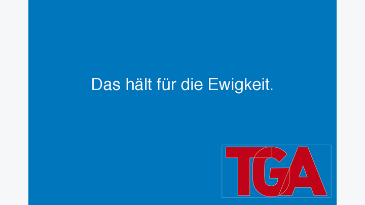 Spruch auf blauem Hintergrund: Das hält für die Ewigkeit.
