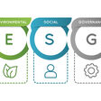 esg environmental social governance infographic business investment analysis model social responsibility strategy investing corporate sustainable performance company ethical development ecology protection accounting concept economy finance industry pollution environment nature earth factors icon acronym management banner growth money energy criteria resource governance risk standard leaf people gear factory value symbol sign