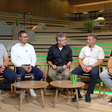 Tobias Obenland, i-Buildings (Loxone Partner/Systemintegrator/CEO), Tobias Jäggle, Leitung Vertrieb Smart Solution bei Lock Antriebstechnik, Klaus Paukovits, Chefredakteur TGA, Dietmar Niederhametner, Geschäftsführer Belimo und Thomas Moser, CEO Loxone Group (v.l.n.r.)