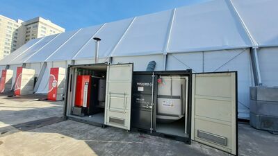 © Hargassner Hargassner Powerbox mit Eco-PK Heizkessel und Pelletslager-Container.