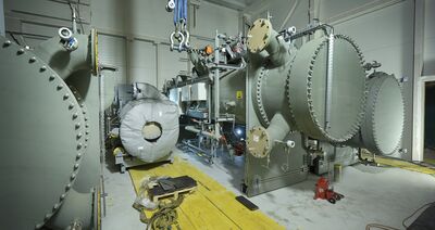 Anlieferung Großwärmepumpe Spittelau im Oktober 2023