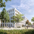 Visualisierung: Auf dem Gelände einer ehemaligen Großdruckerei entsteht nebst der Sanierung des Bestands ein autarker Neubau, das 2226 JED Schlieren (CH). Mit rund 18.000 m² Geschoßfläche steht hier die bisher größte Bewährungsprobe für das Konzept 2226 an.