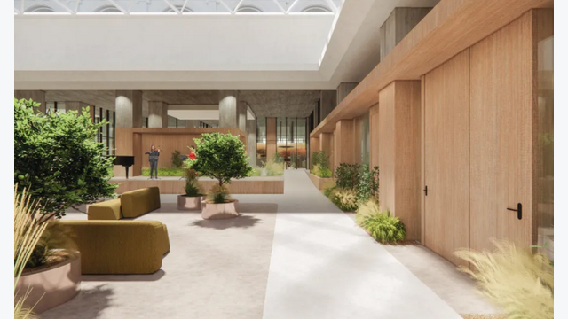 Rendering des Beratungszentrums im neuen Erdgeschoss der Sparkasse OÖ
