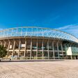 VIENNA, AUSTRIA - JUNE 05, 2017: The outside of Ernst Happel Stadium on blue sky background