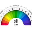 pH value scale chart for acid and alkaline solutions, acid-base balance infographic