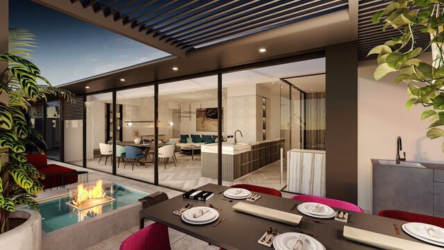 Rendering der Penthouse-Terrasse von Das Artmann.