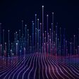 Abstract dot point connect with gradient line and aesthetic Intricate wave line design , internationalization social network or business big data connection technology concept .