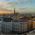 Vienna skyline panorama at sunset