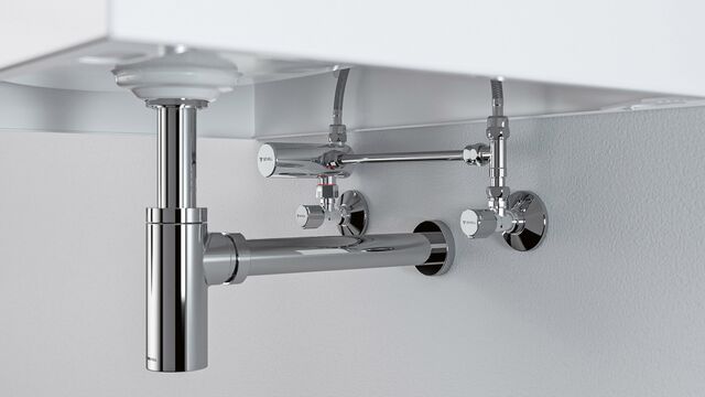 Zur Nachrüstung nicht-thermostatisch geregelter Waschtisch-Armaturen, die nicht ausgetauscht werden sollen, eignet sich zudem das Schell Eckventil-Thermostat.