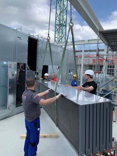 Einbau Waermetauscher in Konvekta Hausanlage