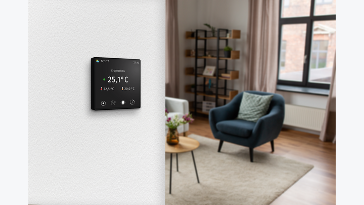 Der neue Touch-Raumsensor von Technische Alternative vereint elegantes Design mit moderner Technologie.