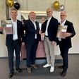Dietmar Kubik, Verkaufsleiter Geberit Österreich, Hans-Peter Moser, geschäftsführender Gesellschafter GC-Gruppe Österreich, Guido Salentinig, Geschäftsführer Geberit Österreich und Christian Kummer, Leiter Sanitär GC-Gruppe Österreich (v.l.n.r.)
