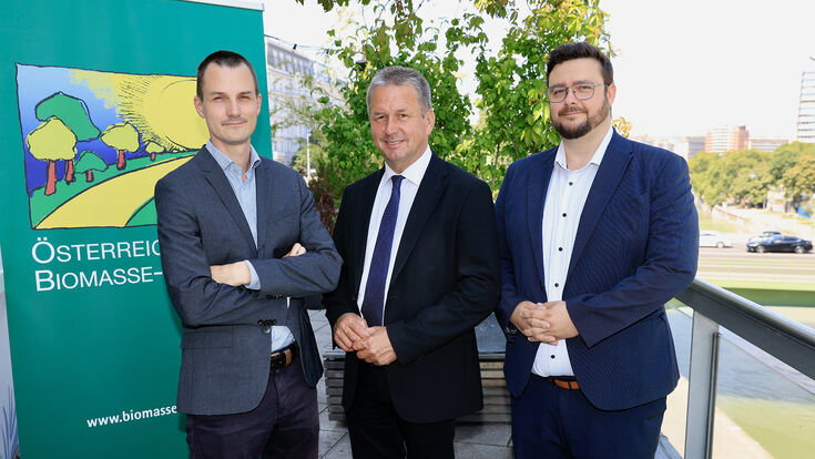 Lorenz Strimitzer, Energieagentur, Franz Titschenbacher, ÖBMV, und Bernhard Wlcek, Energieagentur (v.l.n.r.)