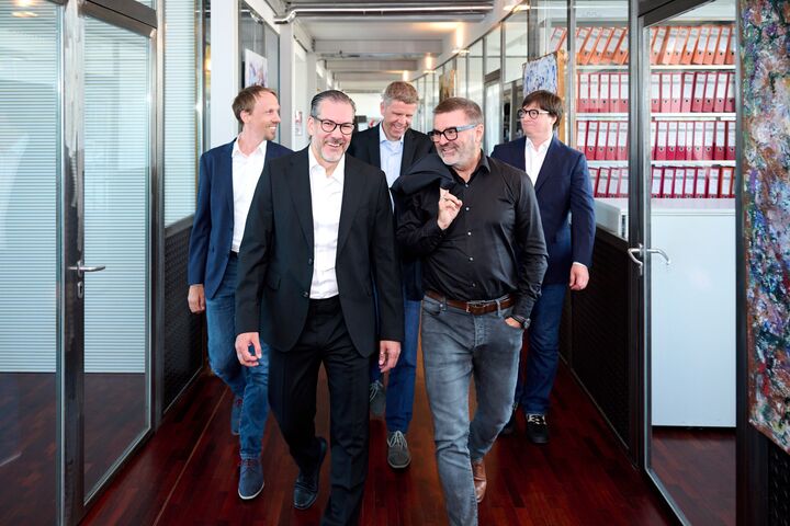 Die Geschäftsführer der KPPK Ziviltechniker GmbH: Christian Lackner, Ralf Staadt, Harald Pönninger, Klaus Petraschka und Roman Flores Espinoza (v.l.n.r.)