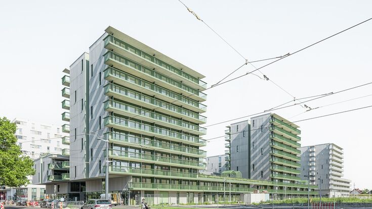 The Berres im 22. Wiener Gemeindebezirk setzt auf Bauteilaktivierung.