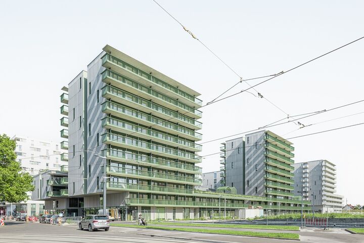 The Berres im 22. Wiener Gemeindebezirk setzt auf Bauteilaktivierung.