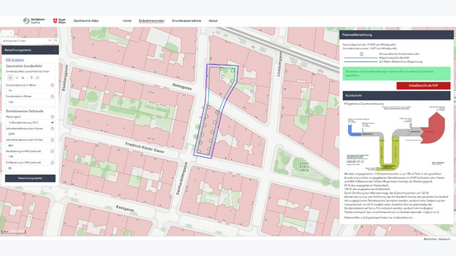 Online-Tool der Stadt Wien und der GeoSphere Austria – der Geothermieatlas