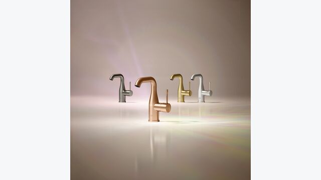 Die Grohe Colors Kollektion umfasst vier charakteristische Metallic-Oberflächen.
