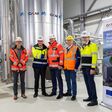 Thomas Büchner, Geschäftsführer Strabag Umwelttechnik, Gabriël Clemens, Vorstandsvorsitzender MVV, Christian Sadleder, Vorstand der Strabag AG Österreich, Head of Energy Infrastructure, Thomas Hörtinger, Technikvorstand GKM, Hansjörg Roll, Technikvorstand MVV (v.l.n.r.)