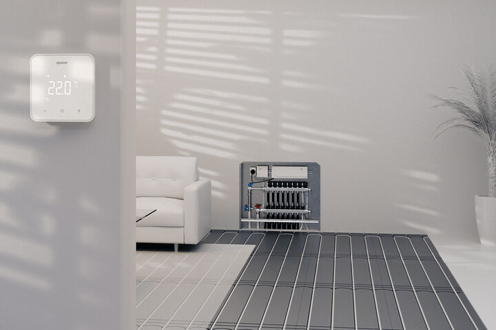Uponor Smatrix AI soll mindestens 10 Prozent Energieeinsparung unter Berücksichtigung der lokalen Klimabedingungen und Gebäudeparameter möglich machen.