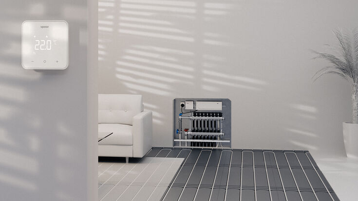 Uponor Smatrix AI soll mindestens 10 Prozent Energieeinsparung unter Berücksichtigung der lokalen Klimabedingungen und Gebäudeparameter möglich machen.