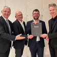 Geschäftsführer Georg Pehm, Departmentleiter Christian Wartha, Studiengangsleiter Jürgen Krail und Studiengangsleiter Werner Stutterecker (v.l.n.r.)