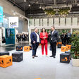 Der Frauenthal Handel-Vorstand mit CSO Florian Bouchal, CEO und CFO Erika Hochrieser und COO Robert Just beim Auftakt der Hausmesse (v.l.n.r.)