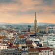 vienna, austria, city, panoramic, view, dramatic, st. stephans cathedral, overview
