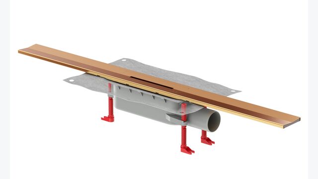 ACO Duschrinne ShowerDrain SE+ Produktbild mit Duschrinnenprofil Kupfer
