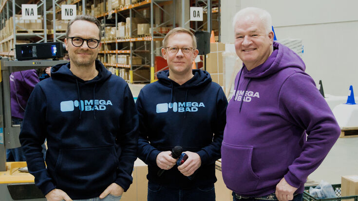 Geschäftsleitung von Megabad: CFO Dirk Müller, CEO Stefan Gesing und CTO Stefan Beyler (v.l.n.r.)