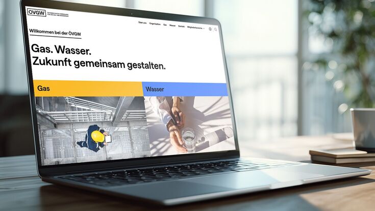 Das neue Erscheinungsbild setzt auf eine reduzierte, moderne Designsprache. Die Farbwelt basiert auf den etablierten ÖVGW-Farben für Gas und Wasser.