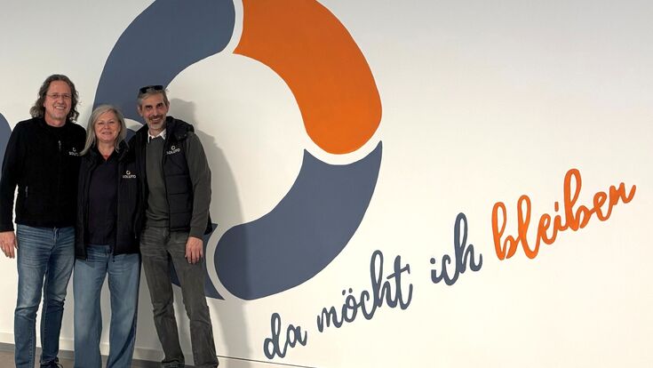 Martin Zagler, Gründer und Inhaber Solut, Barbara Steiner, Geschäftsführung Soluto Franchise-Zentrale und Matthias Schmaus, Betriebsleiter Soluto München (v.l.n.r.)
