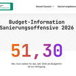 Screenshot vom 15. Jänner 2026: Noch 51,3 Millionen Euro sind im Fördertopf.