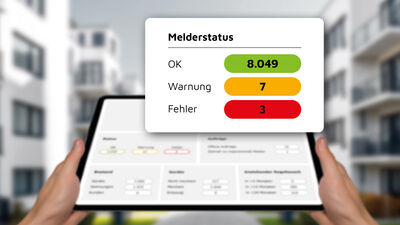 Der Rauchwarnmelder-Manager hat ein neues Dashboard, das per Ampelsystem sofortigen Überblick über den Bestand bietet.