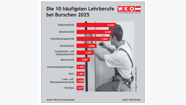 Nur mehr 3.941 männliche Lehrlinge werden derzeit im Lehrberuf Installations- und Gebäudetechnik in Österreich über alle Ausbildungsjahrgängen hinweg ausgebildet: Damit ist der Beruf nur mehr auf Platz 5 der beliebtesten Lehrberufe bei den Burschen zu finden.
