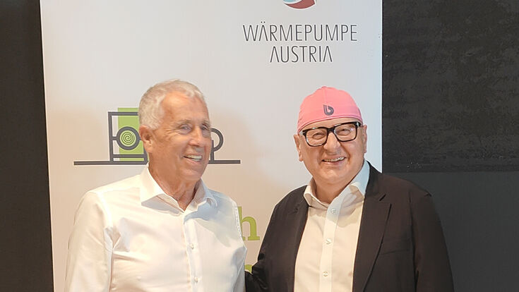 Wärmepumpe Austria-Verbandspräsident Richard Freimüller (links) mit BWT-Chef und Gastgeber Andreas Weißenbacher (rechts)