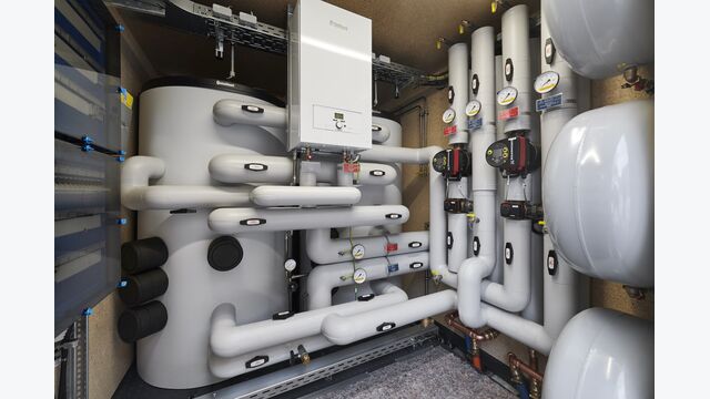Innenansicht des Hydraulikmoduls der Energy Unit in Dortmund.