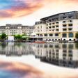 Zell am See old town pier and Zell Lake. It is the administrative capital in the state of Salzburg, Austria
