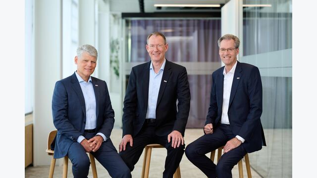 Markus Forschner wird stellvertretender Vorsitzender der Geschäftsführung von Robert Bosch, Christian Fischer wird Vorsitzender der Geschäftsführung von Robert Bosch und Markus Heyn wird stellvertretender Vorsitzender der Geschäftsführung von Robert Bosch (v.l.n.r.)