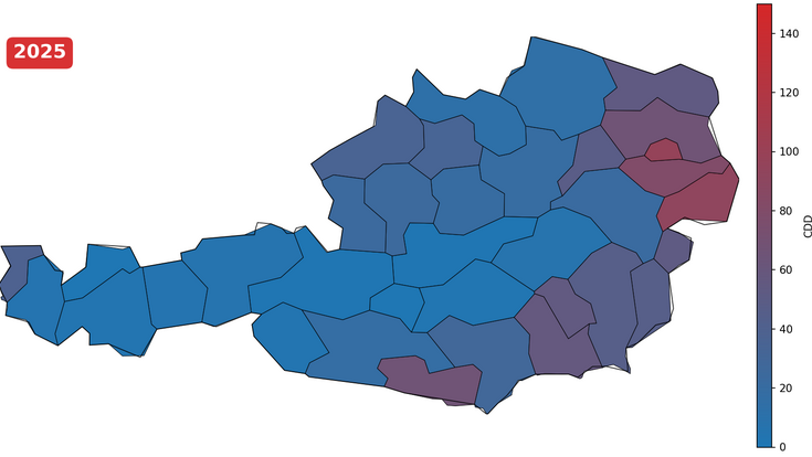 Kühlgradtage Österreich 2025