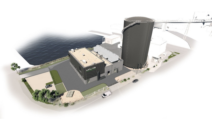 Ansicht der neuen Fernkältezentrale auf dem Areal des Energiepark Linz-Mitte.