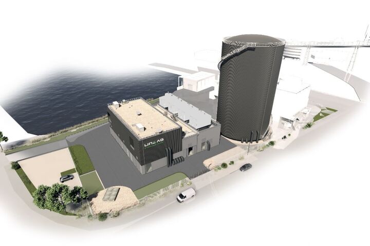 Ansicht der neuen Fernkältezentrale auf dem Areal des Energiepark Linz-Mitte.
