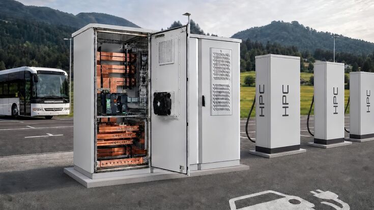 Rittal bietet skalierbare Energieverteilerschränke bis 3.200 A (Outdoor) bzw. 6.300 A (Indoor), die Integration von leistungsstarken DC-Verteilungen und intelligente, hoch energieeffiziente Klimatisierungssysteme.